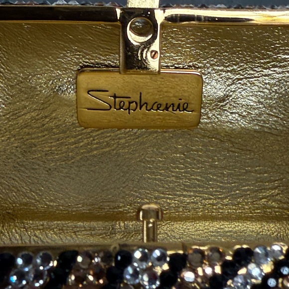 Stephanie Zebra Print Crystal Evening Clutch - Picture 4 of 10